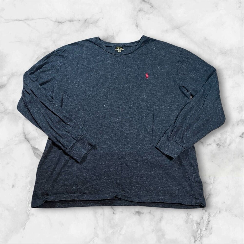 Polo Ralph Lauren Dark Gray Long Sleeve‎ Crew Neck T-Shirt Mens Size Large